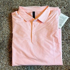 Men’s Evolution Polo Oxford - soft pink. Size XL